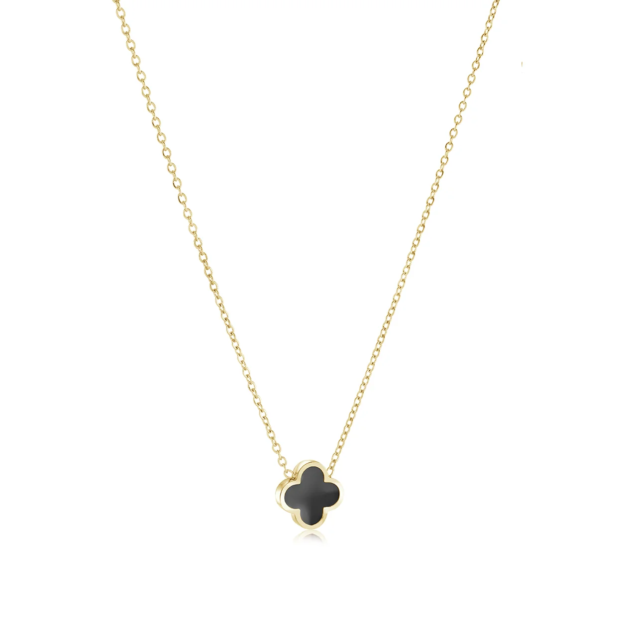 10mm Color-Enamel Lucky-Clover Necklace - Image 3