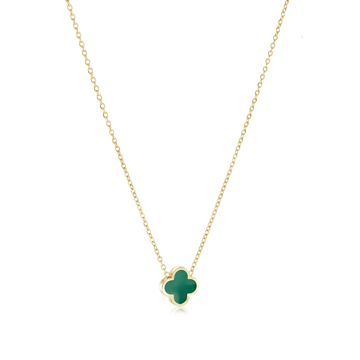 10mm Color-Enamel Lucky-Clover Necklace - Image 4