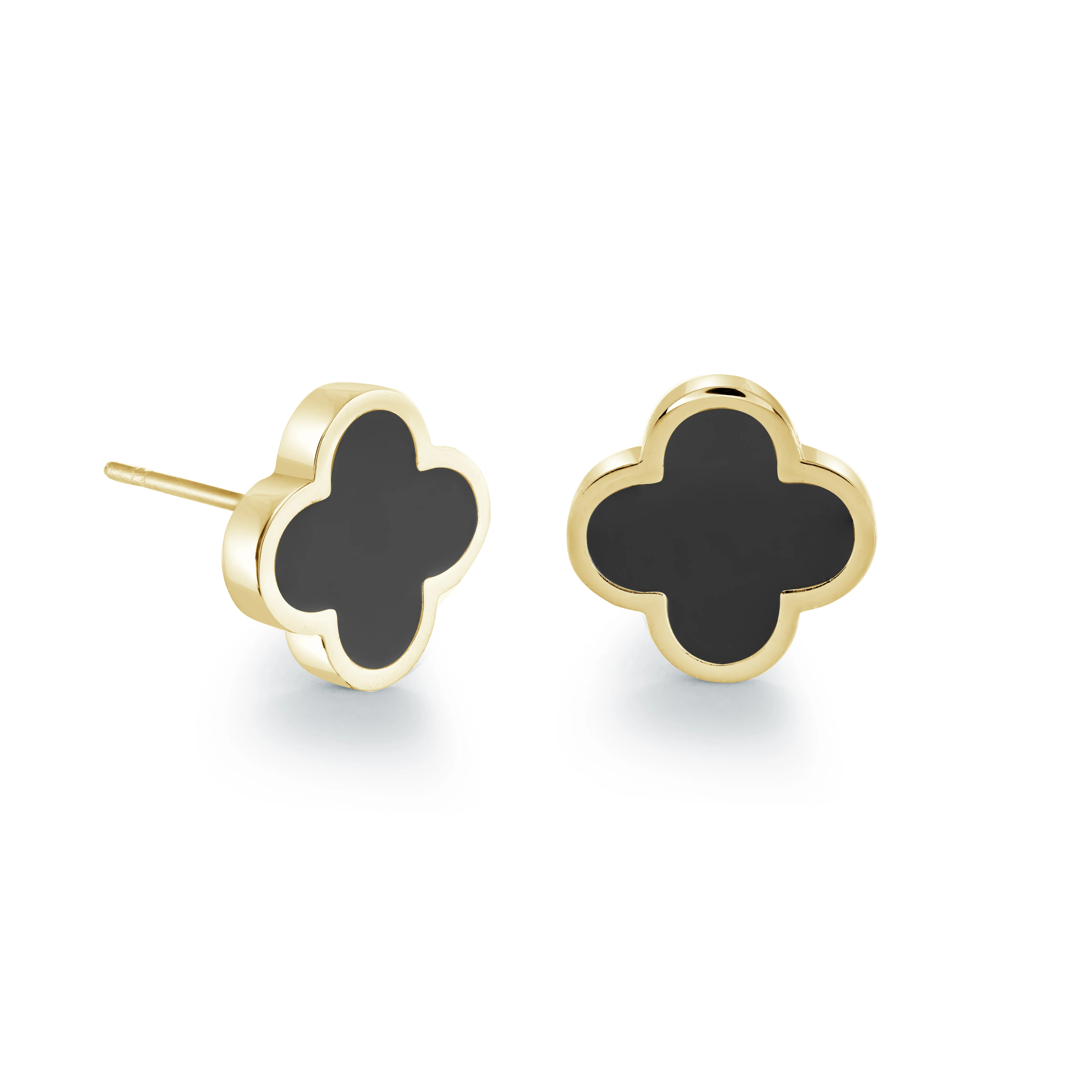 10mm Color-Enamel Lucky-Clover Stud Earrings - Image 4