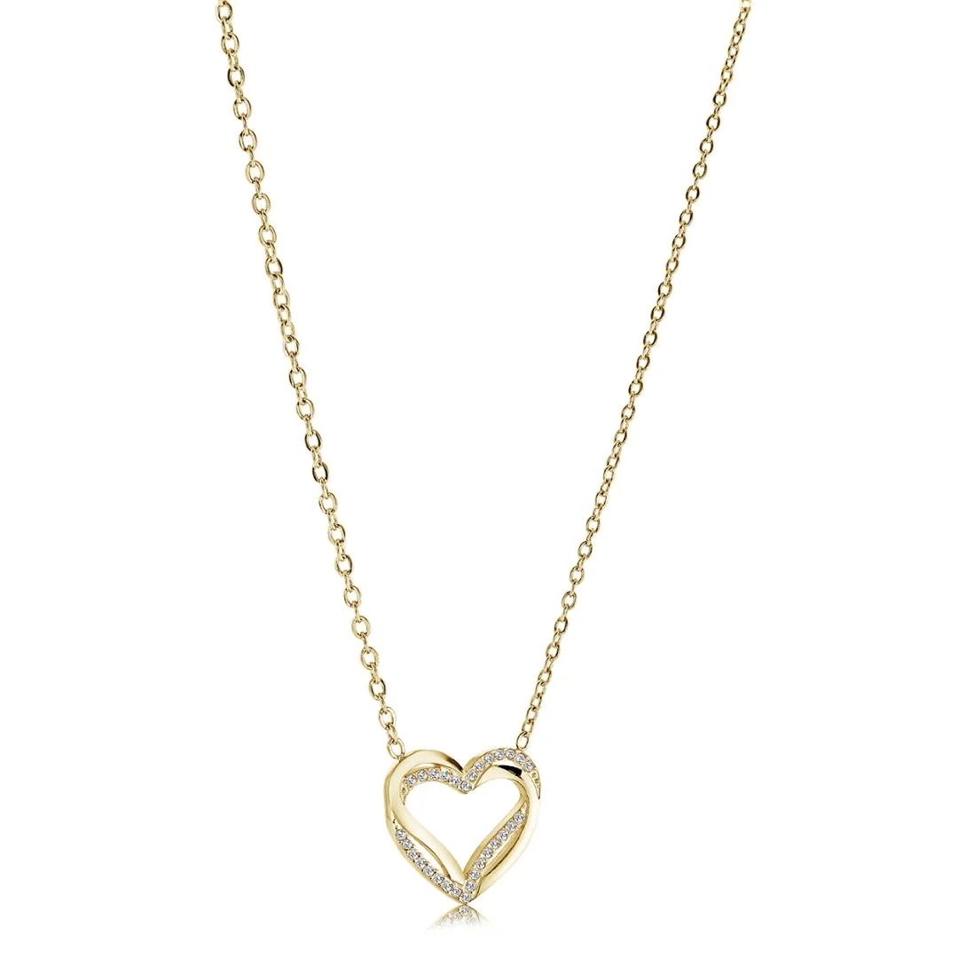 Double Heart Cz Necklace - Image 2