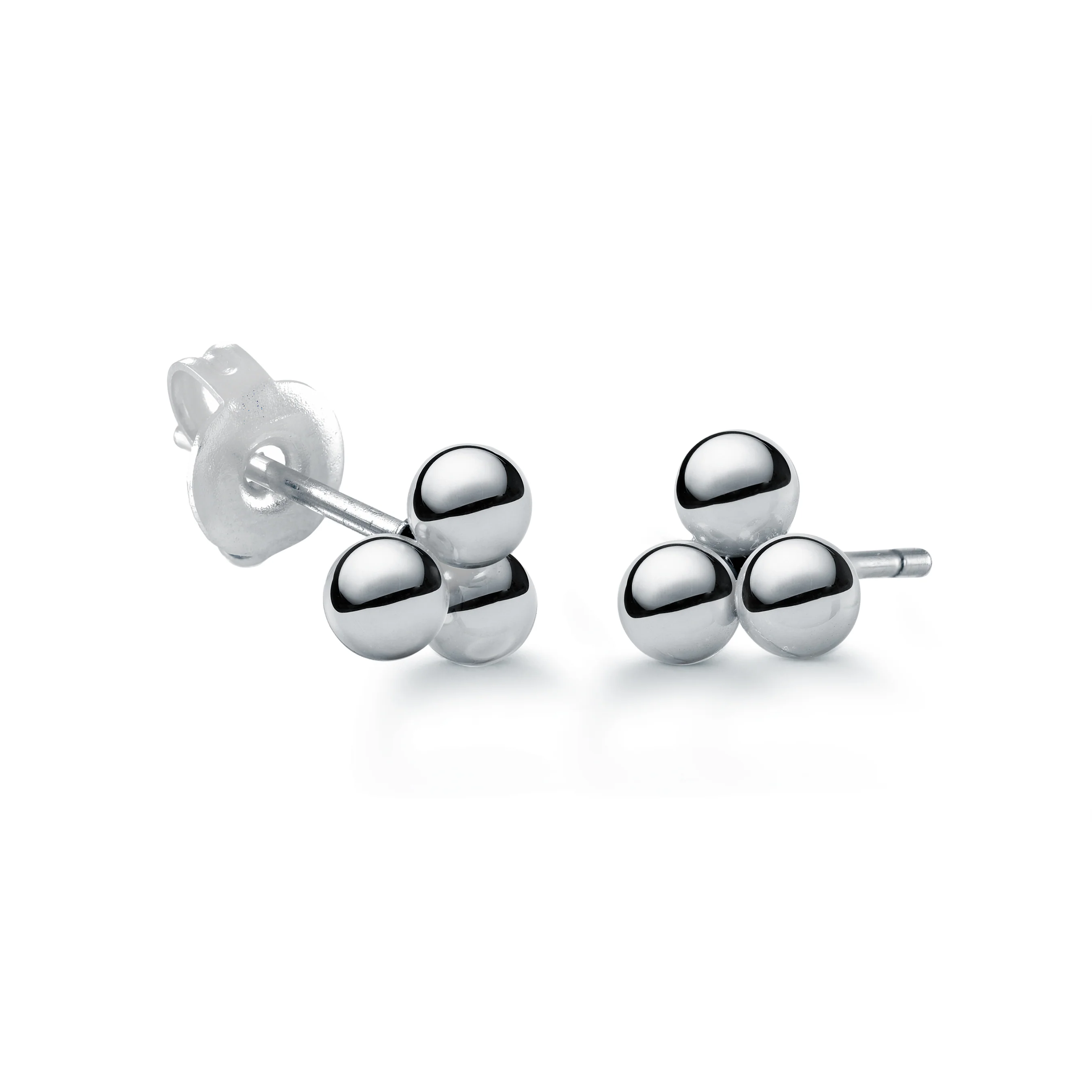 Tri-Ball Stud Earrings